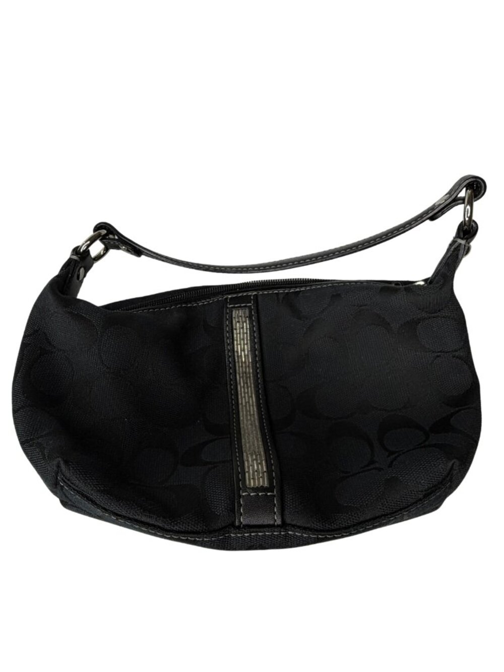 Coach Vintage Y2K Black Mini Signature C Jacquard Shoulder Bag Pochette Wristlet